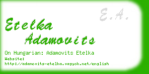 etelka adamovits business card